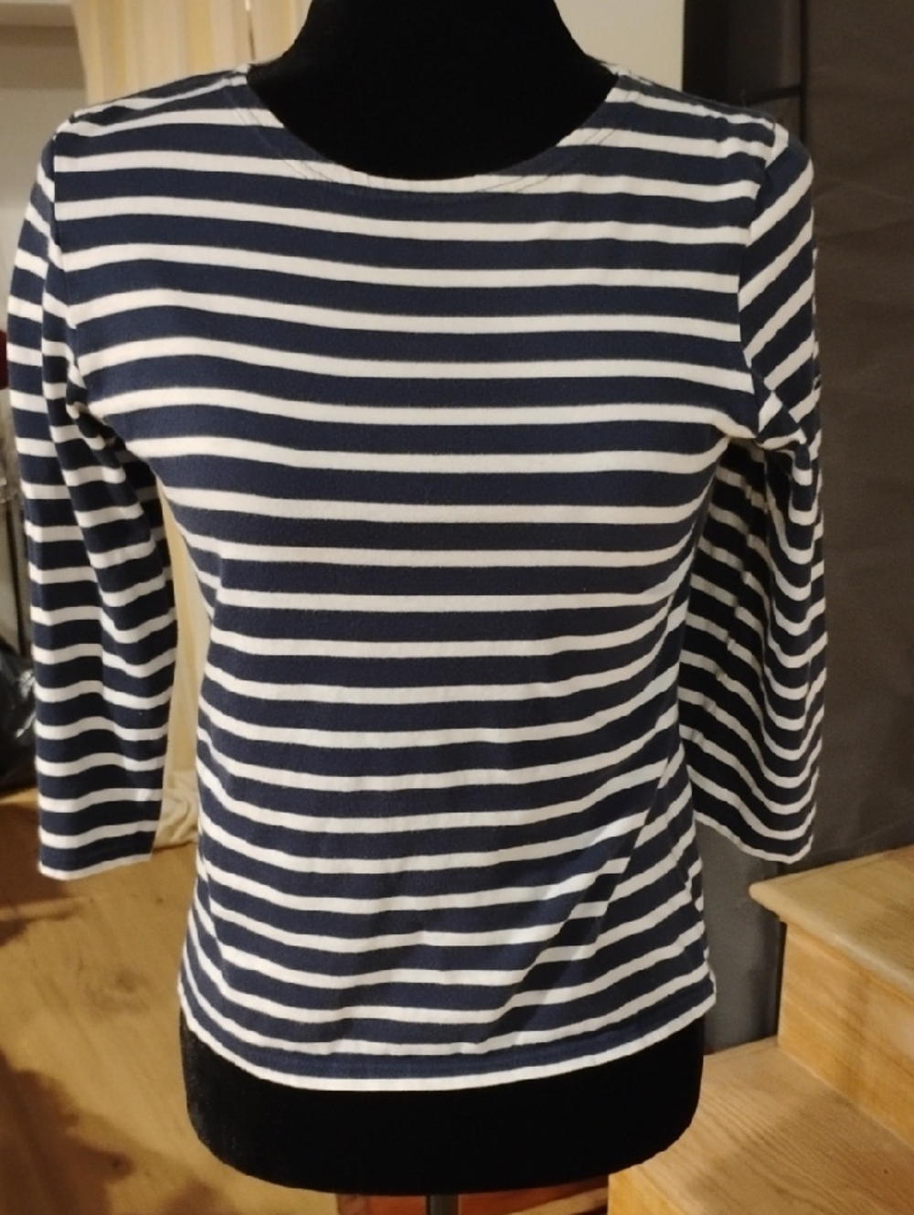 Saint James Navy and White Striped Long Sleeve Top 6